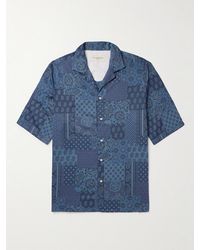 Officine Generale - Eren Camp-Collar Bandana-Print Cotton-Poplin Shirt - Lyst