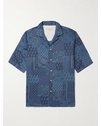 Officine Generale - Eren Camp-collar Bandana-print Cotton-poplin Shirt - Lyst