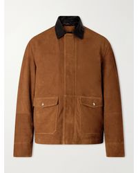 MR P. - Leather-Trimmed Suede Jacket - Lyst
