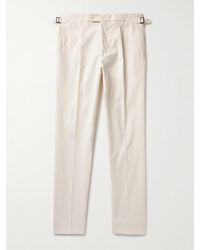 Saman Amel - Straight-leg Pleated Cotton-corduroy Trousers - Lyst