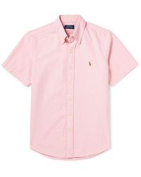 Polo Ralph Lauren - Slim-fit Button-down Collar Logo-embroidered Cotton Oxford Shirt - Lyst