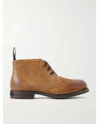 Grenson - Rory Burnished-Suede Lace-Up Boots - Lyst