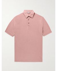 Incotex Slim-fit Ice Cotton-jersey Polo Shirt - Pink