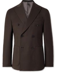 Caruso - Slim-Fit Double-Breasted Wool-Blend Twill Suit Jacket - Lyst