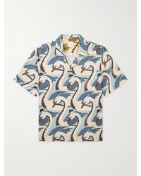 Paul Smith - Camp-Collar Printed Satin Shirt - Lyst