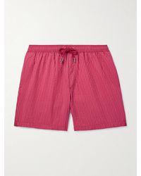 MR P. - Straight-Leg Mid-Length Striped Seersucker Swim Shorts - Lyst