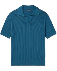 Frescobol Carioca - Rino Ribbed Cotton And Cashmere-blend Polo Shirt - Lyst