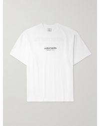 Vetements - T-shirt in jersey di cotone con logo applicato - Lyst