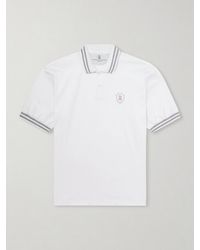 Brunello Cucinelli - Logo-Appliquéd Striped Cotton-Jersey Polo Shirt - Lyst