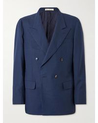 Umit Benan - Double-Breasted Linen And Wool-Blend Blazer - Lyst