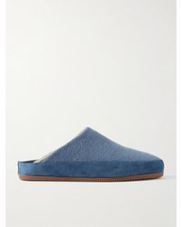 Mulo - Suede-trimmed Shearling-lined Wool Slippers - Lyst