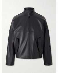 Bottega Veneta - Intrecciato-trimmed Leather Blouson Jacket - Lyst
