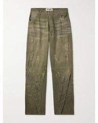 Satoshi Nakamoto - Enduro Straight-Leg Padded Distressed Jeans - Lyst