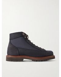 Brunello Cucinelli - Nylon-Trimmed Suede Hiking Boots - Lyst