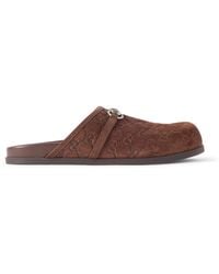 Gucci - Rhein Horsebit-Embellished Suede Mules - Lyst