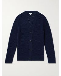 Sunspel - Crochet-knit Cotton Cardigan - Lyst
