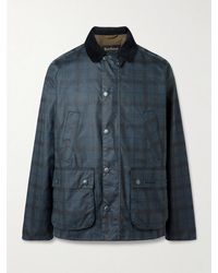 Barbour - Ambleside Corduroy-Trimmed Checked Waxed-Cotton Jacket - Lyst