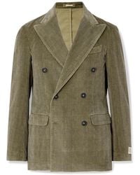 Massimo Alba - Monster Double-Breasted Prince Of Wales Checked Cotton-Blend Corduroy Blazer - Lyst