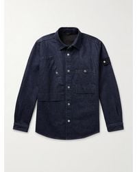 Stone Island - Denim Research-Dyed Cotton Shirt - Lyst