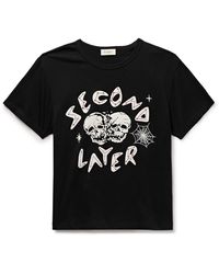 Second Layer - Skull Crush Printed Cotton-jersey T-shirt - Lyst