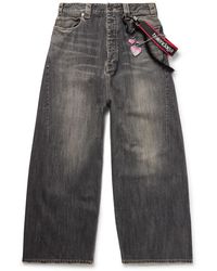 Balenciaga - Wide-leg Embellished Jeans - Lyst