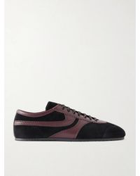 Dries Van Noten - Leather-trimmed Suede Sneakers - Lyst