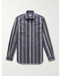 Doppiaa - Aantero Striped Cotton-Poplin Shirt - Lyst