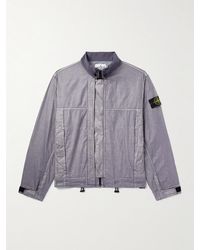 Stone Island - Logo-Appliquéd Garment-Dyed Lino Gommato Jacket - Lyst
