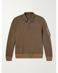 Sacai - Cotton-Blend Half-Zip Sweater - Lyst