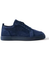 Christian Louboutin - Rantulow Orlato Grosgrain-Trimmed Suede Sneakers - Lyst