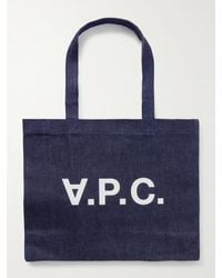 A.P.C. - Daniela Logo-print Denim Tote Bag - Lyst