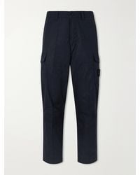 Stone Island - Ghost Straight-Leg Logo-Appliquéd Cotton-Canvas Cargo Trousers - Lyst