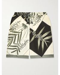 Loewe - Paula's Ibiza Gerade geschnittene bedruckte Shorts aus einer Baumwoll-Seidenmischung mit Kordelzugbund - Lyst