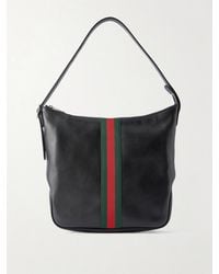 Gucci - Lunetta Webbing-Trimmed Leather Tote Bag - Lyst