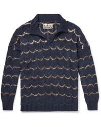 Kartik Research - Open-knit Intarsia Cotton Polo Shirt - Lyst
