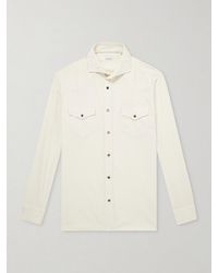 Brunello Cucinelli - Cutaway-Collar Cotton-Corduroy Western Shirt - Lyst
