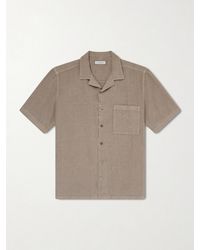 Canali - Camp-Collar Linen Shirt - Lyst