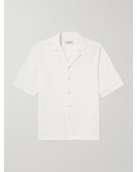 Officine Generale - Eren Camp-collar Striped Cotton-jacquard Shirt - Lyst