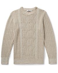 Inis Meáin - Aran Cable-knit Linen Sweater - Lyst