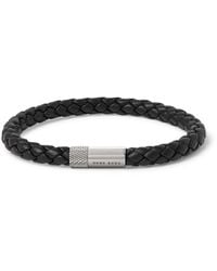 hugo boss leather bracelet mens