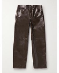 Bottega Veneta - Straight-leg Panelled Leather Trousers - Lyst