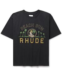 Rhude - Palmera Logo-print Cotton-jersey T-shirt - Lyst