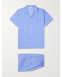 Derek Rose - Amalfi Camp-Collar Cotton-Batiste Pyjama Set - Lyst
