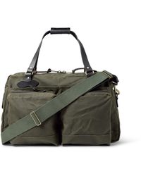 Filson 48-hour Leather-trimmed Tin Cloth Duffle Bag - Green