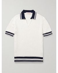 Orlebar Brown - Swift Crocheted Organic Cotton Polo Shirt - Lyst