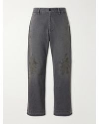 Enfants Riches Deprimes - Antique Work Straight-Leg Distressed Cotton Trousers - Lyst