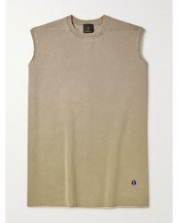 Rick Owens - Moncler Tarp Logo-appliquéd Distressed Cotton-blend Jersey Sleeveless Sweatshirt - Lyst