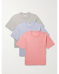 Visvim - Sublig Jumbo Set aus drei T-Shirts aus Flammgarn-Jersey aus einer Baumwollmischung - Lyst