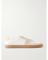 Common Projects - BBall Duo Suede-Trimmed Leather Sneakers - Lyst