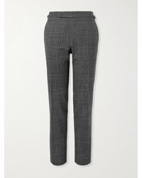 Tom Ford - Shelton schmal und gerade geschnittene Anzughose aus einer Woll-Seidenmischung mit Glencheck-Muster - Lyst